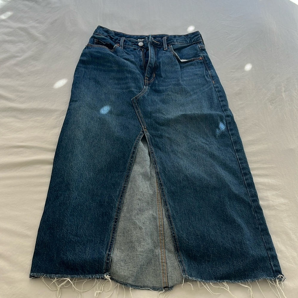 Jean midi skirt